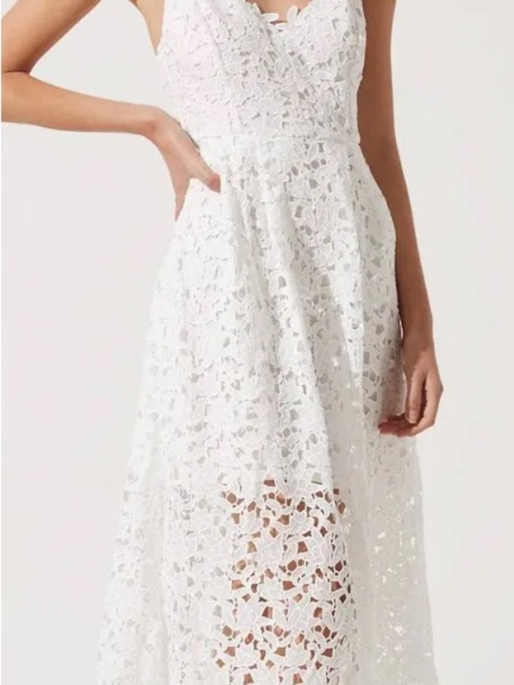 ASTR the label white lace midi